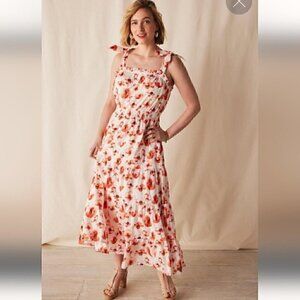 Matilda Jane Women's White & Red Summer Siesta Poppy Maxi Dress, Medium M or S